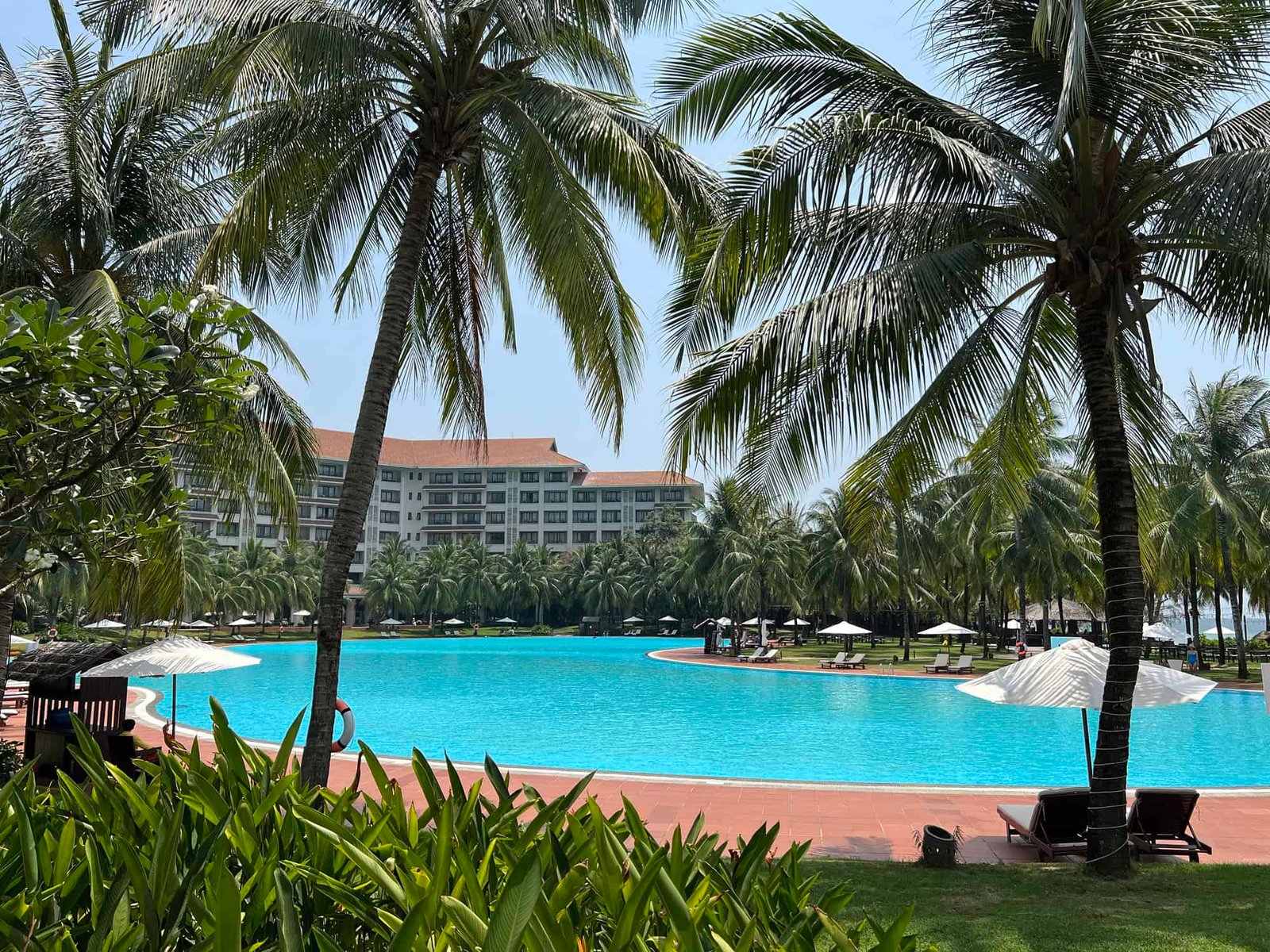 the enormous pool at the 5-star VinPearl beach resort on Phu Quoc